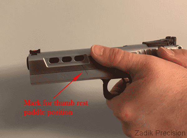 Thumb angle mark on dust cover.